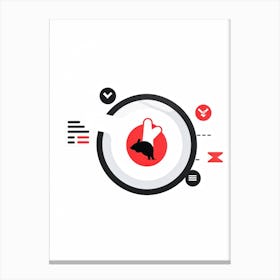 Abstract Digital Illustration Of A Mouse Hand Navigating A Web Application With Navigation Buttons (5) Canvas Print