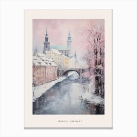 Dreamy Winter Painting Poster Munich Germany 2 Canvas Print