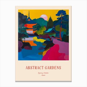 Colourful Gardens Ryoan Ji Garden Japan 6 Red Poster Canvas Print