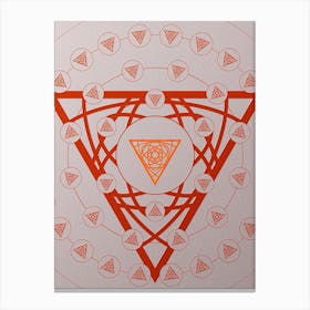 Geometric Abstract Glyph Circle Array in Tomato Red n.0192 Canvas Print