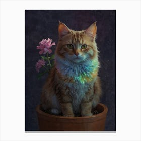 Cat In Pot 1 Canvas Print