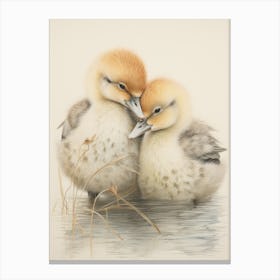 Cute Duckling Illustration 4 Canvas Print