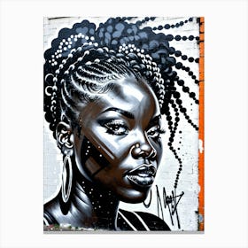 Graffiti Mural Of Beautiful Black Woman 328 Canvas Print