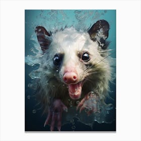 Liquid Otherworldly Playful Possum 1 Canvas Print