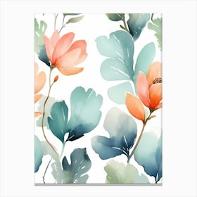 Watercolor Floral Pattern 6 Canvas Print