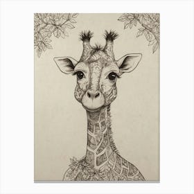 Giraffe Drawing Canvas Print