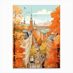 Stockholm In Autumn Fall Travel Art 2 Canvas Print