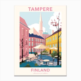 Tampere, Finland, Flat Pastels Tones Illustration 1 Poster Canvas Print