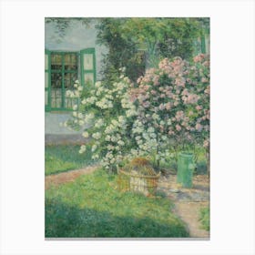 Garden With Roses Canvas Print