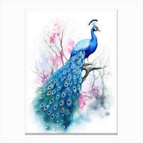 Watercolour Peacock 3 Canvas Print