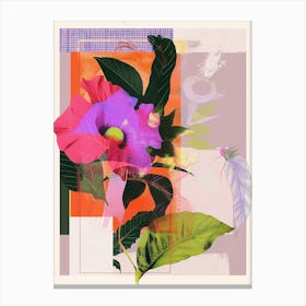 Statice 4 Neon Flower Collage Canvas Print