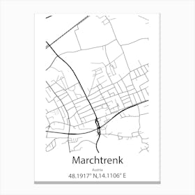 Marchtrenk,Austria Minimalist Map Canvas Print