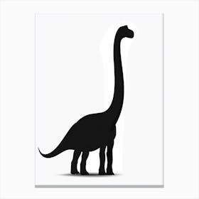 Black Brontosaurus Dinosaur Silhouette 1 Canvas Print