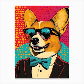 Super Cool Corgi Illustration Pop 7 Canvas Print