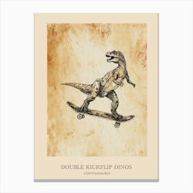 Corythosaurus Vintage Dinosaur Poster 1 Canvas Print