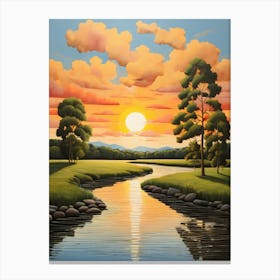 Sunset River 1 Canvas Print