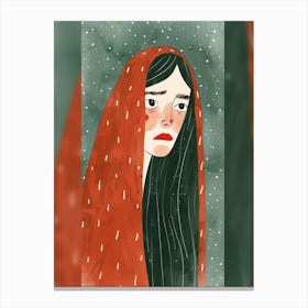 Girl In Red Canvas Print