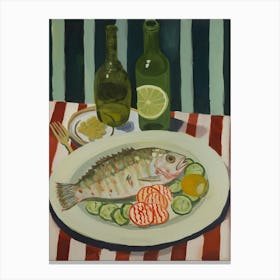 Monkfish Italian Still Life Painting Canvas Print