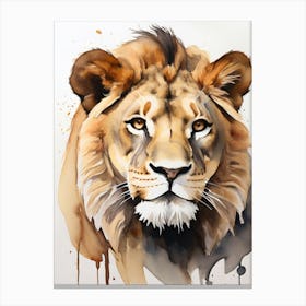 Lion Watercolor Painting 1 Canvas Print