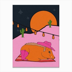 Sad Javelina in the Sonoran Desert Canvas Print