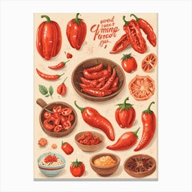 Hot Peppers Canvas Print