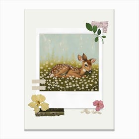 Scrapbook Fawn Fairycore Painting 1 Canvas Print