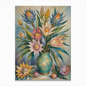 Proteas In A Vase Canvas Print