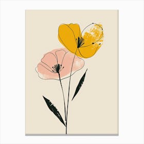 Kolkata Flower Market Boho Minimalist Style Canvas Print