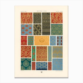 Middle Ages Pattern, Albert Racine 3 Canvas Print