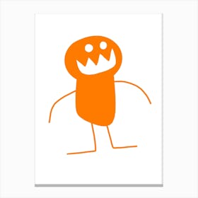 Kids Art Orange Mascot Monster Canvas Print