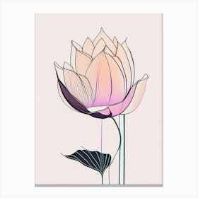 Giant Lotus Minimal Line Drawing 1 Canvas Print