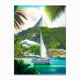 Mayreau Saint Vincent And The Grenadines Soft Colours Tropical Destination Canvas Print