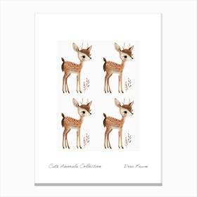 Cute Animals Collection Deer Fawn 3 Canvas Print