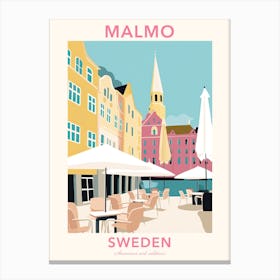 Malmo, Sweden, Flat Pastels Tones Illustration 3 Poster Canvas Print