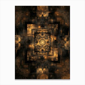 Abstract Golden Buddhist Temple Canvas Print