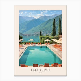 Lake Como Italy 2 Midcentury Modern Pool Poster Canvas Print