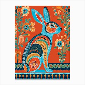 Hare Folk art, 1455 Canvas Print