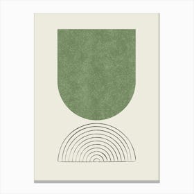 Arch Balance Mid-century Modern - Abstract Modern Minimalist Green 2 Canvas Print