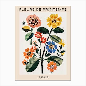 Spring Floral French Poster  Lantana 3 Canvas Print