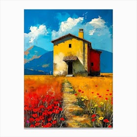 Poppies In The Field Canvas Print