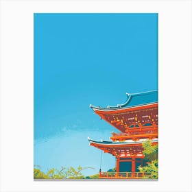 Kiyomizu Dera Temple Kyoto 3 Colourful Illustration Canvas Print