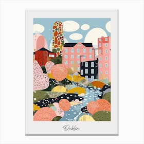 Poster Of Dublin, Illustration In The Style Of Pop Art 1 Canvas Print