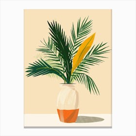 Sago Palm Plant Minimalist Illustration 1 Canvas Print