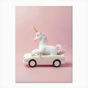 Toy Pastel Unicorn In A Toy Car 3 Canvas Print