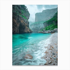 Cliffs And Turquoise Water Canvas Print