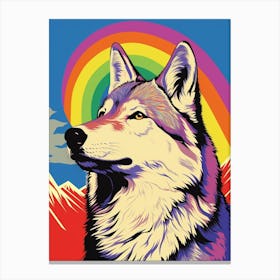 Tundra Wolf Retro Film Colourful 4 Canvas Print