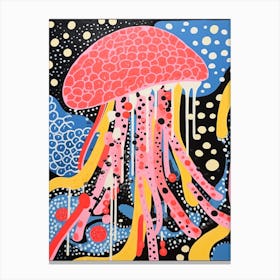 Polka Dot Pop Art Jelly Fish 3 Canvas Print