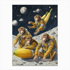 Monkeys On The Moon Canvas Print