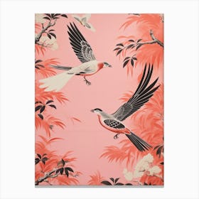 Vintage Japanese Inspired Bird Print Cuckoo 4 Canvas Print