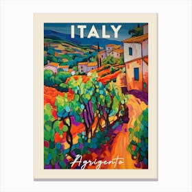 Agrigento Italy 2 Fauvist Painting  Travel Poster Canvas Print